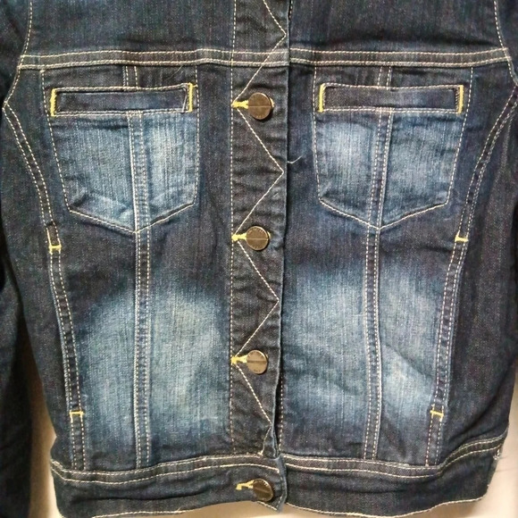 Sneak Peek Denim Jacket Blue Washed Studded Size Small - Picture 2 of 8